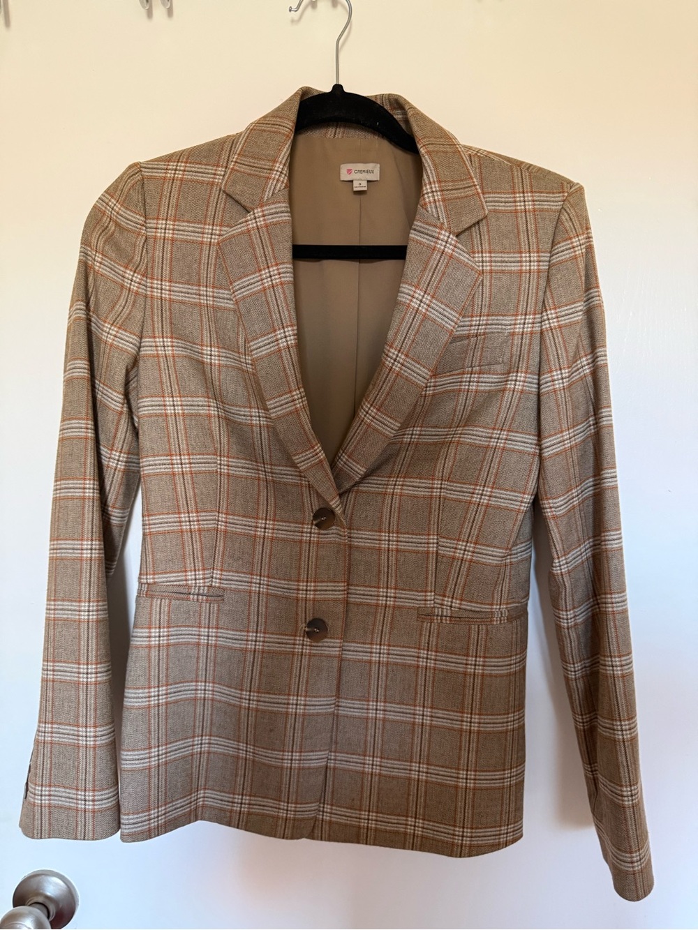 Daniel Cremieux Tan and Rust Plaid Blazer